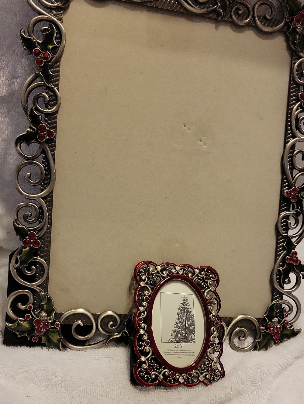 Ornate Red and Silver Decorative Picture Frames - Home Accents